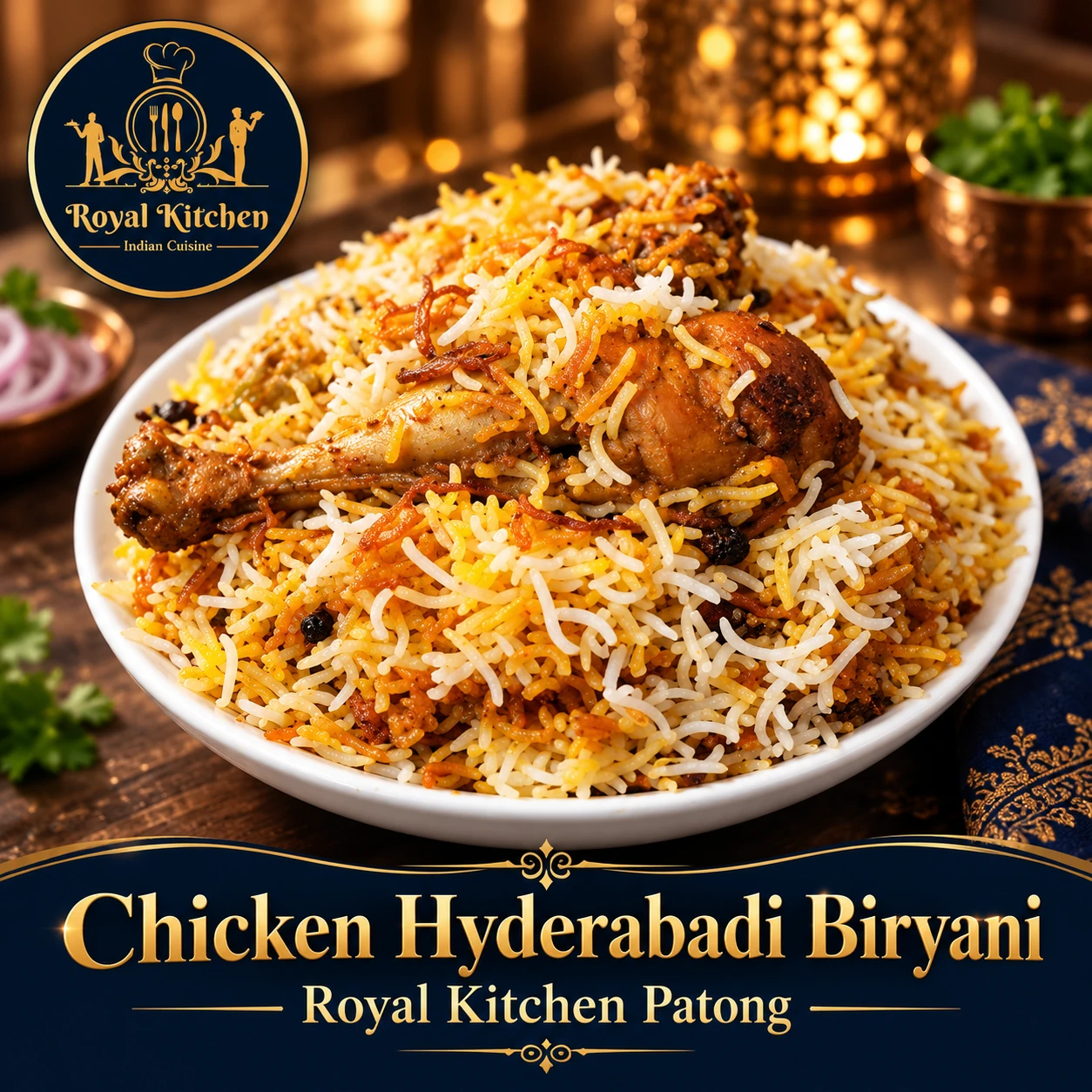 Chicken Hyderabadi Biryani in Patong — branded promotional illustration