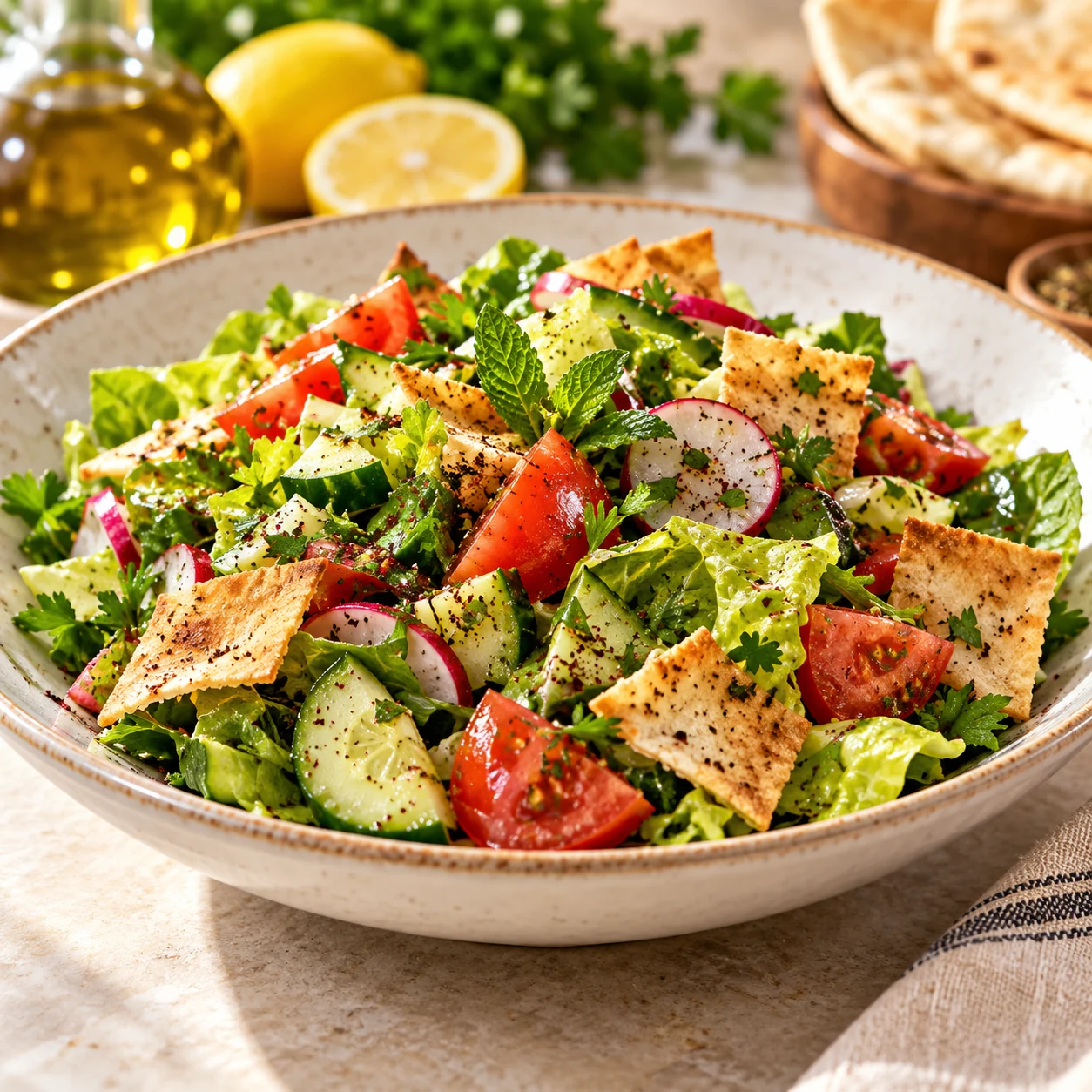 Fresh Fatush Salad served at Royal Kitchen Patong