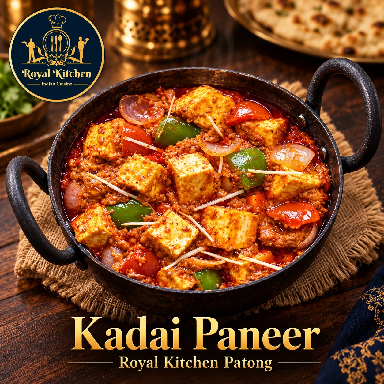 Kadai Paneer in Patong with paneer peppers and masala