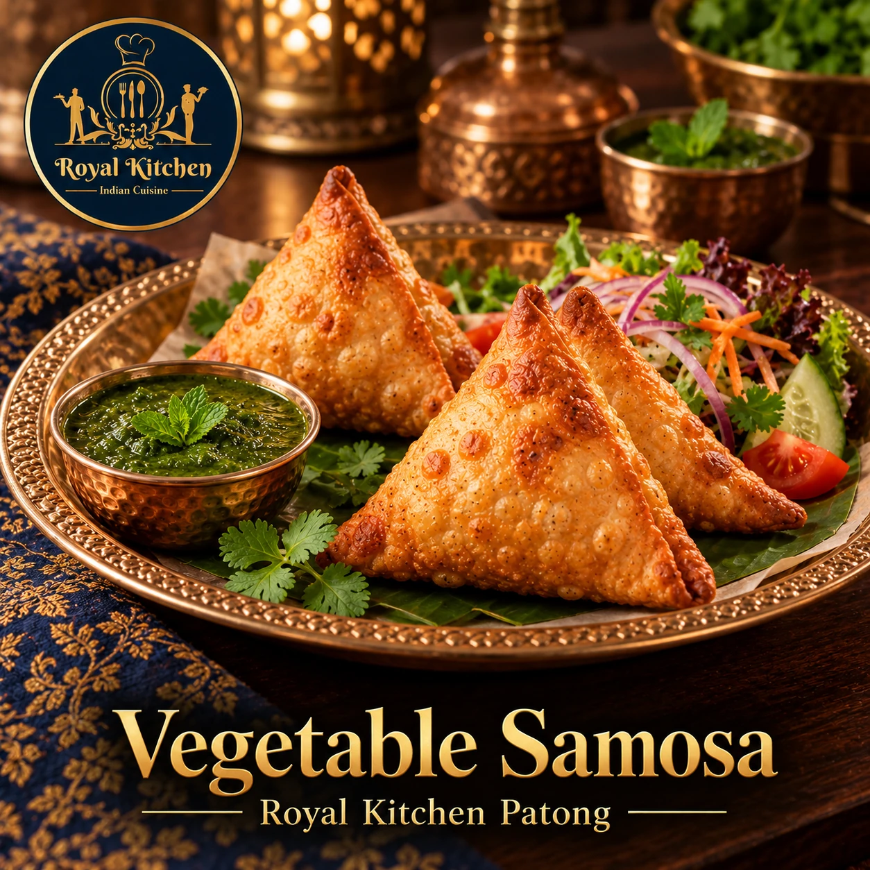 Vegetable Samosa served as part of an Indian meal at Royal Kitchen